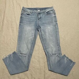 Candies Light Blue Distress Straight Leg Jeans